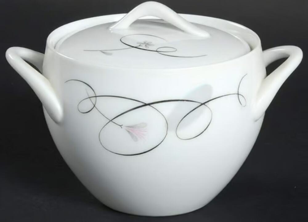 Sango Patrician Floral Abstract Sugar Bowl with Lid Replacement Piece CHIPPED